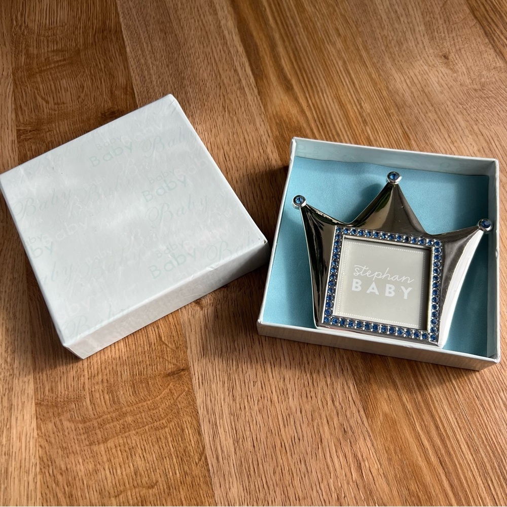 Stephan Baby Royalty Collection Keepsake Silver Plated Frame Little Prince Crown